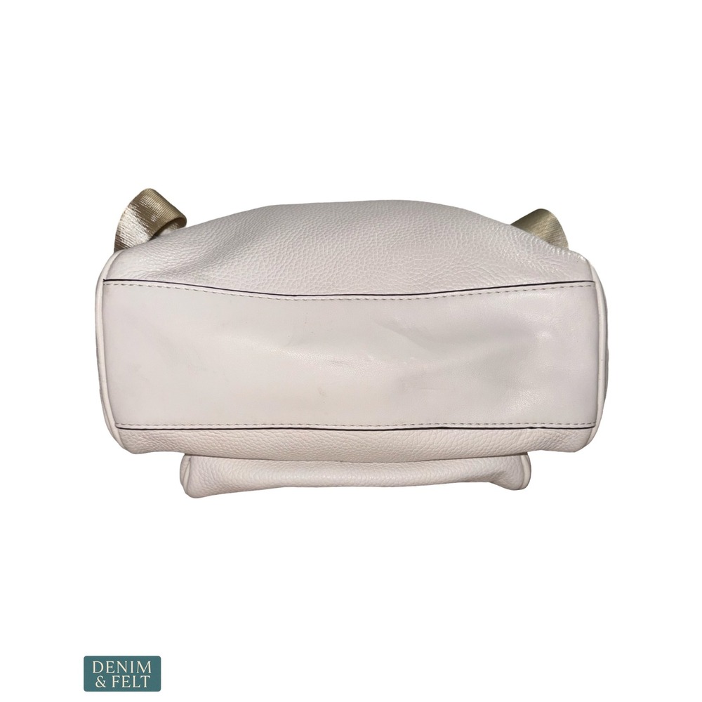 Michael Kors Bex Medium Pebbled Leather Backpack Optic White Leather Travel - Picture 10 of 16